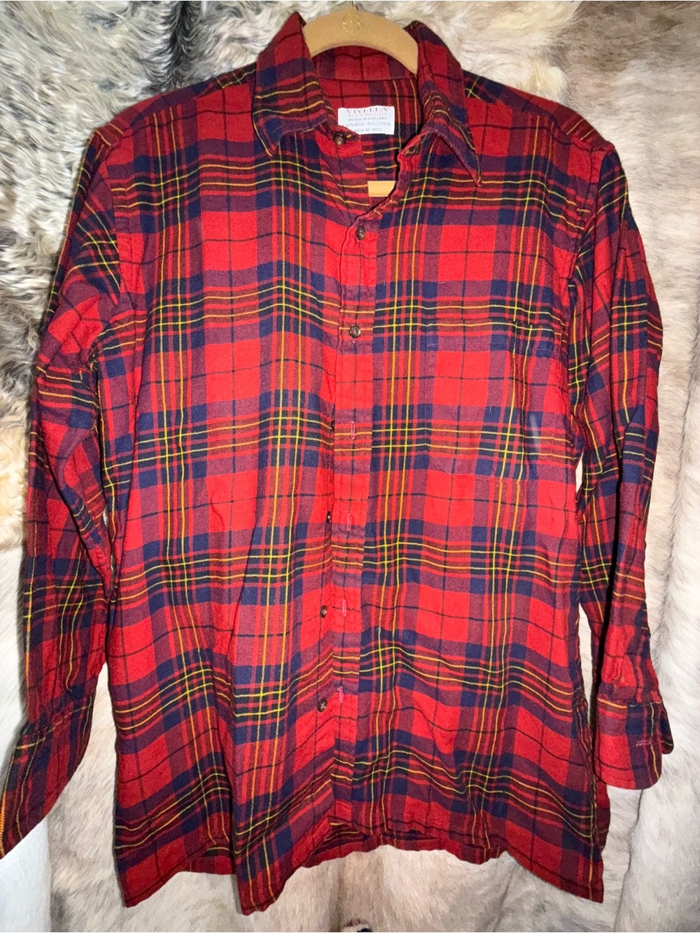 Vintage Viyella F.A. MacCluer Scotland Wool Cotton Tartan Plaid Shirt M